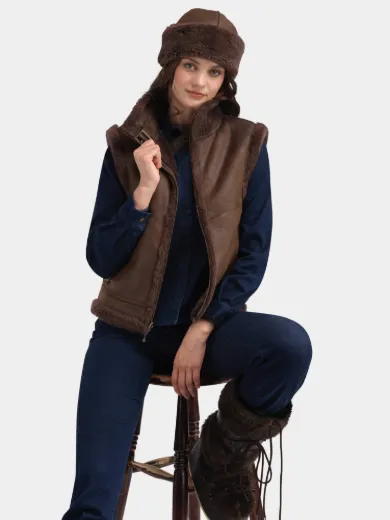 Bilde av WoolLand Solveggen Lammeull vest  Mocca